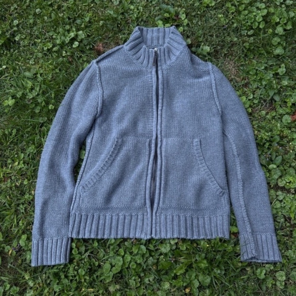 Filson Genuine Garment Women's Knit Zip‎ Front Sweater Gray Size Medium Peru